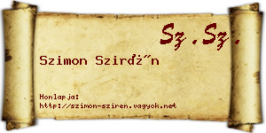 Szimon Szirén névjegykártya